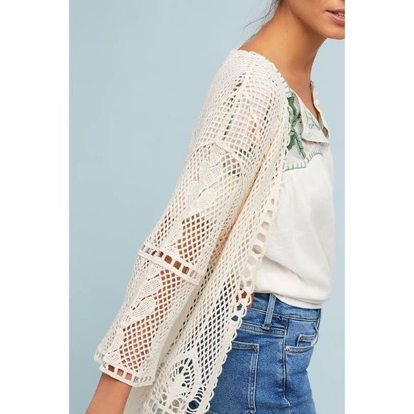 Anthropologie Ama Crocheted Kimono OS NWT - Picture 2 of 5